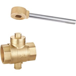 1602 Magnetic Lockable Brass Ball Valve DN20 DN25 DN32 DN40 DN50 with Square Patterned Stemhead and Meter Outlet