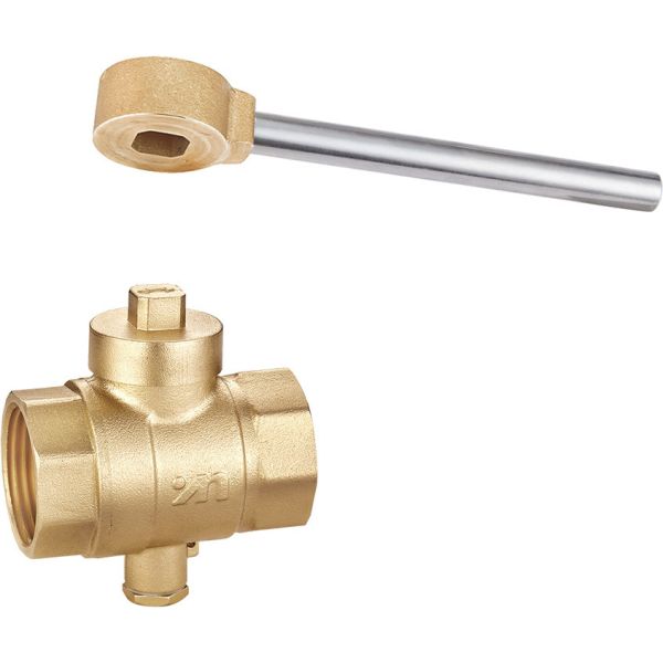 Quality 1602 Magnetic Lockable Brass Ball Valve DN20 DN25 DN32 DN40 DN50 with Square Patterned Stemhead and Meter Outlet wholesale
