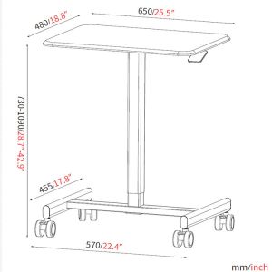 Modern Rustic Brown Mechanical Sit Standing Desk with Pneumatic Height