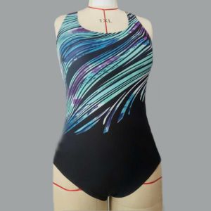 Plus Size Cross Back Gradient Printing Womens Swimwear One Piece Swimsuit