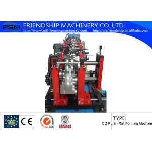 Cheap Automatic hydraulic system C Z Purlin Roll Forming Machine With Pre-Punching for sale