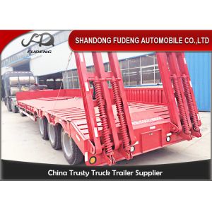 China Transport 60ton With 3 Axles Heavy Duty Equipment Lowboy Trailer Optional Dimensions on sale