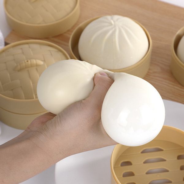 Quality Steamed Stuffed Bun Squeezing Dumpling Stress Ball Fidget Toy wholesale