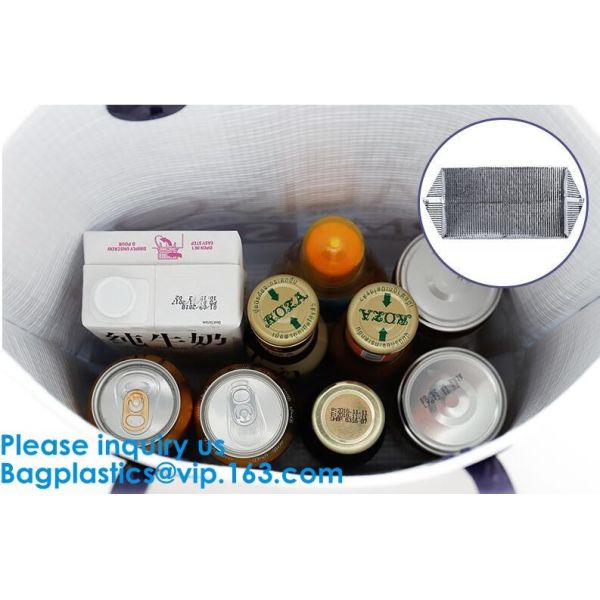 Silver Aluminium Foil Cake Pizza Carrier Insulated Thermal Lunch Picnic Bag Cooler Bag,Insulated Wine Cooler Bag/Wholesa