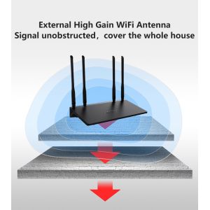 Plastic Black Wifi 6 802.11 AX Router Wireless 1800Mbps IPQ600 CPU For Home