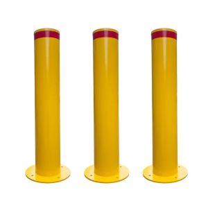 Australia Standard Bolted Installation Yellow Powder Coated Bollard with Round