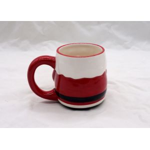 Fashionable 3D Ceramic Mug Handmade Slip Casting Santa Face Mugs For Drinking