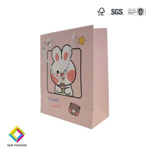 Cute Animal Paper Bags With Handle Custom Printed Paperboard