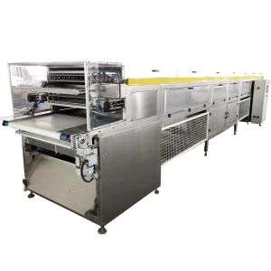 Pocky Biscuit Chocolate Coating Machine 1300kg/h With Nuts Decoration Air