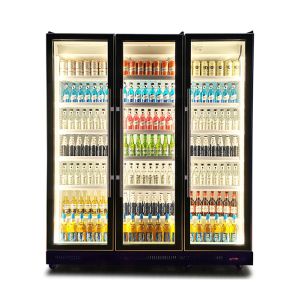 Digital Control Commercial Display Freezer Multi Glass Door Dazzle Black Display