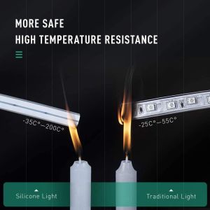 No Fragile Dimmable LED Neon Flex Rope IP67 Waterproof 2.5cm Cutting