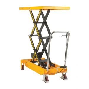 China 1m Industrial Hydraulic Lift Table 800kg Load Double Scissor Trolley Lift on sale