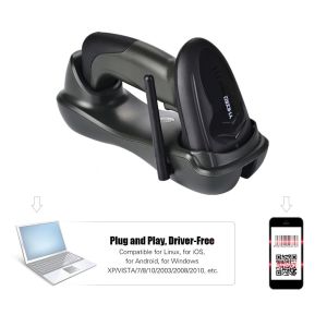 Wireless Laser 1D Barcode Scanner 433MHZ Plug And Play For Store YHD-5300LM