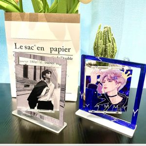 Stylish Rotating Acrylic Double-side Photo Frame With Custom UV Printing For
