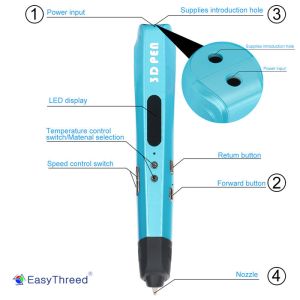 Easthreed Adjustable Doodler 3D Printing Pen Single Nozzle Apply To Kids Gift