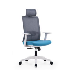 Height Adjustable White Mesh Ergonomic Manager Computer Executive Chair from