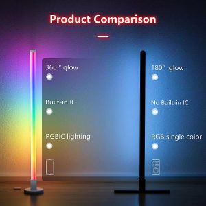 DIY Atmosphere Smart Home Light Rgb Led Floor Corner Lamp with IR Remote Control