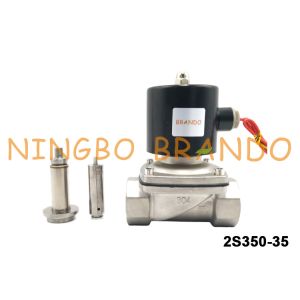 Cheap UNI-D Type SUW-35 2S350-35 G1-1/4" Stainless Steel Semi-Direct Solenoid Valve DC24V AC220V for sale