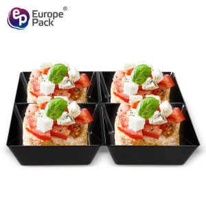 BPA free disposable plastic candy 4-compartment wheat straw containers for