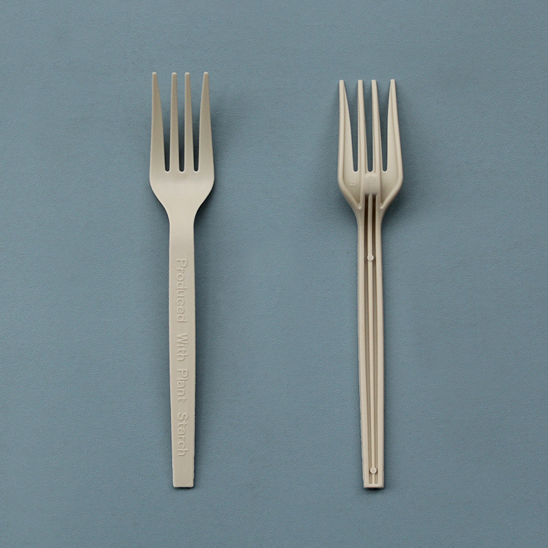 Disposable Degradable Cornstarch Primary Color 16cm Knife And Fork Spoon Chinese And Western Tableware