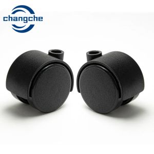 Plastic Furniture Castors Wheels With 4mm Mounting Plate Thickness