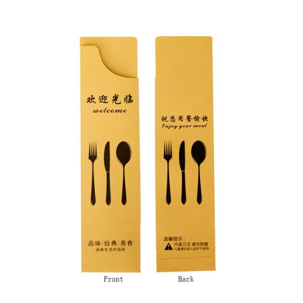 Quality Disposable Recyclable Tableware Packing Kraft Paper Bag For Restaurant wholesale