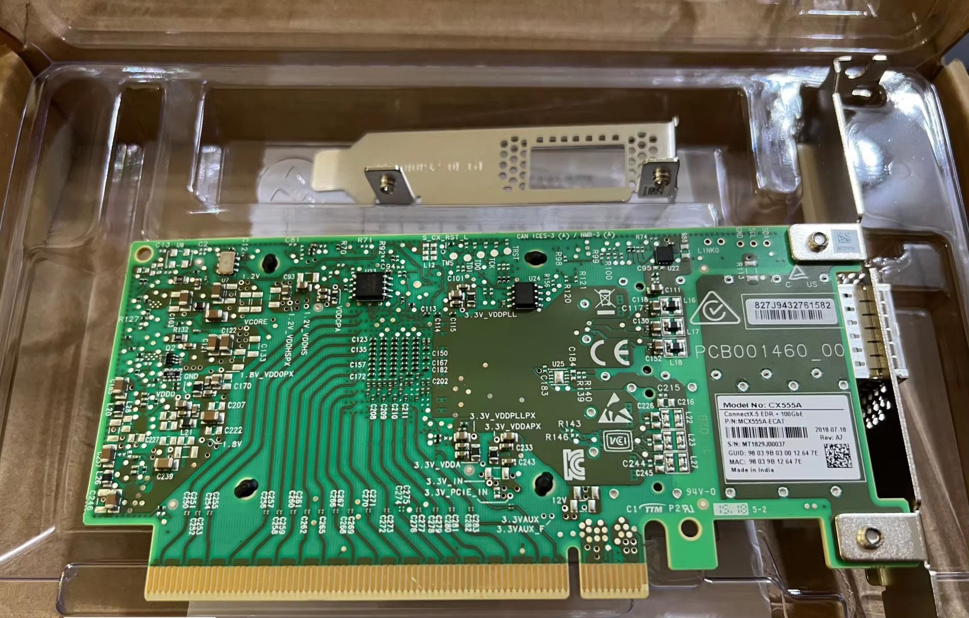 Mellanox MCX555A-ECAT ConnectX-5 VPI adapter card EDR InfiniBand 100GbE Single