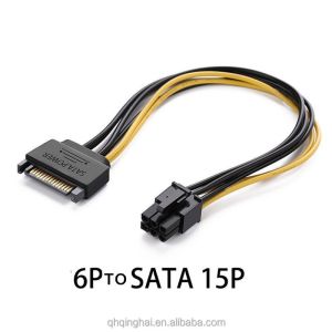 15pin ST Power To 6pin PCIe PCI-e PCI Express Adapter Cable For Video Card