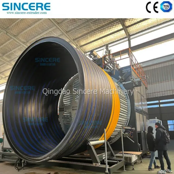 PE PP HDPE Wound Manhole Spiral Pipe Extrusion Line Hollow Walled