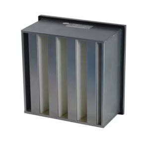 V Bank Galvanized Mini Pleat Reusable Air Filter Frame Flanged Type Hepa Medical