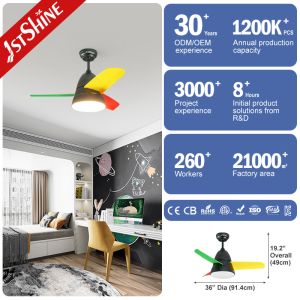 Small Size 36 Inch Metal Blade Ceiling Fan Electric 3 CLR Brightness