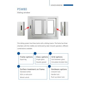 Hurricane Impact UPVC Double Glazed Modern Window Design Soundproof Sliding