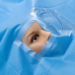 Class II Nonwoven SMS Eye Surgery Drape With Collection Pouch