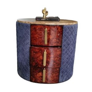 Matted 21in Modern Bedside Tables Marble Mid Century Modern 3 Drawer