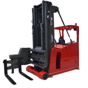 Seated type 1.5t electric 3-way pallet stacker with lithium battery optional for