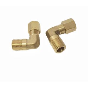 Brass 90 Degree Elbow Fitting Compression 1/4x1/4 NPT