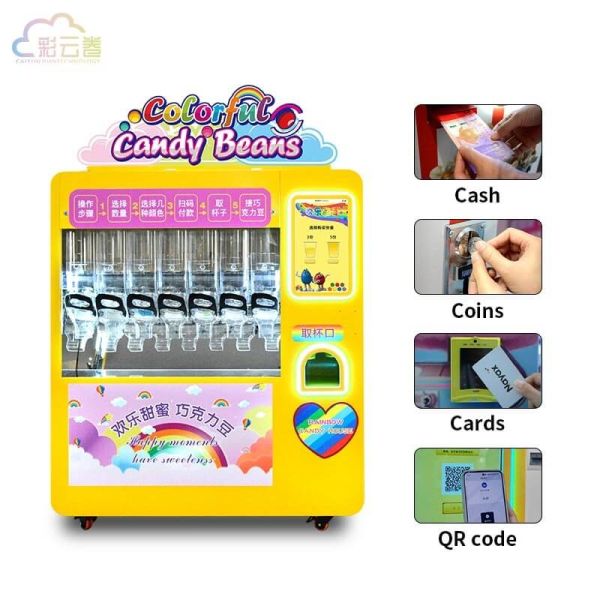 Easy Refilling Candy Dispenser Vending Machine 200KG Chocolate Sugar Beans