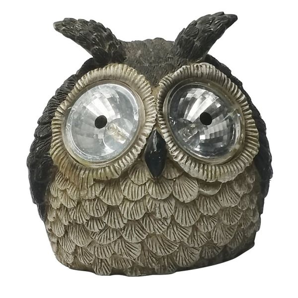 Polycrystalline Silicon Resin Solar Powered LED Lawn Light Cute Owl Shape 4.3*4