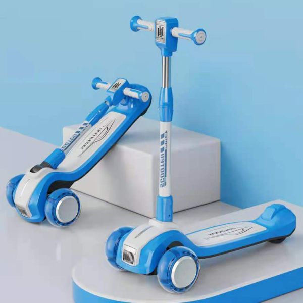 2022 PU Wheel Multifunctional Folding Ride On Scooters Car for Children Unisex Gender