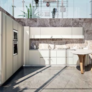 European Style Solid Wood Kitchen Cabinet Furniture with Guaranteed and Glossy