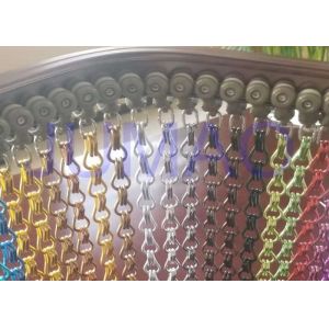 Aluminium Metal Chain Link Curtains With Bended Track And Different Colors