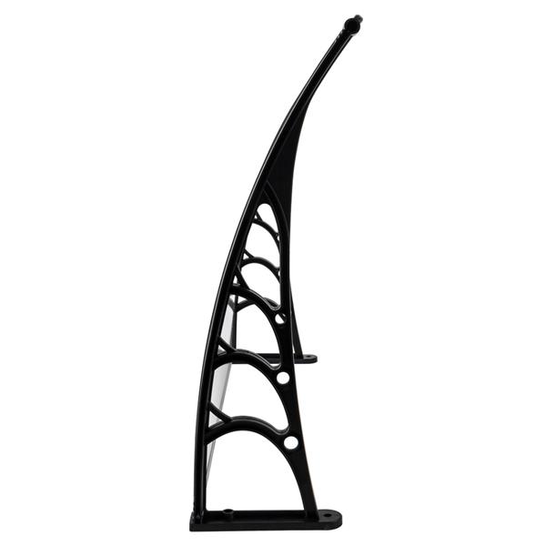 100 x 80 Polycarbonate Window Awnings Black Bracket Rain Cover Eaves