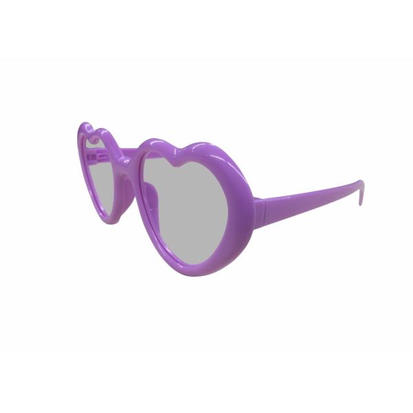 Heart Fireworks Lens Plastic Diffraction Glasses , Wit Heart Shape Frame Rainbow