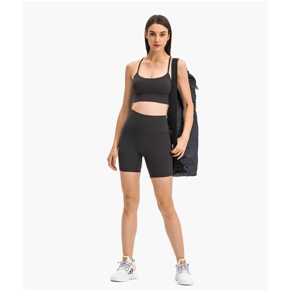 Flow Y Back Solid Color Sports Bra Pro Skin Widened Hem For Running Yoga Gym