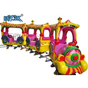 China Indoor Outdoor Playground Kiddy Ride Machine Track My Train Fiber Glass Rides With 14 Seats on sale