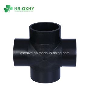 Water Supply Pn16 HDPE Cross Fitting with Round Head Code and 45deg Lateral