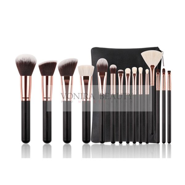 Quality High End Professianal Synthetic Hair Makeup Brushes Black Handle wholesale