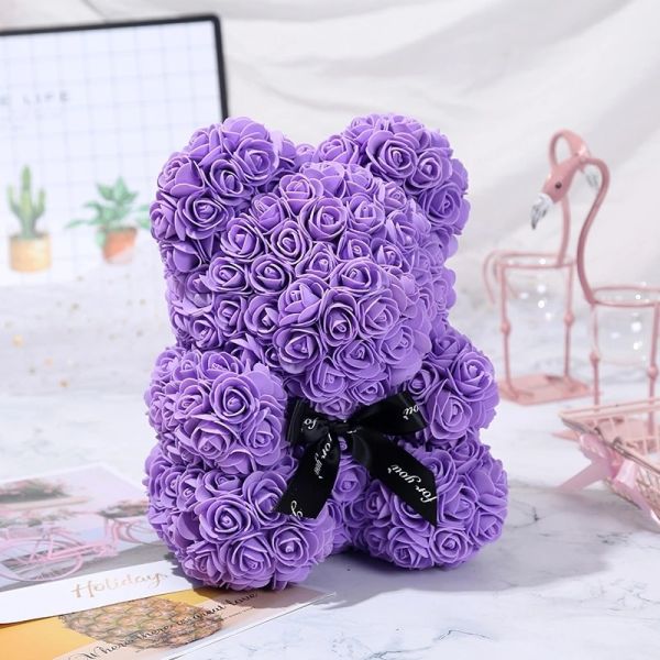 Quality 2020 Lovely Christmas Gift Rose Bears New Size 30cm Foam Roses Teddy Bear wholesale