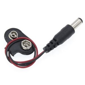 9V Battery Snap Clip Connector To DC Male 5.5 2.1mm Jack Plug Power Cable for