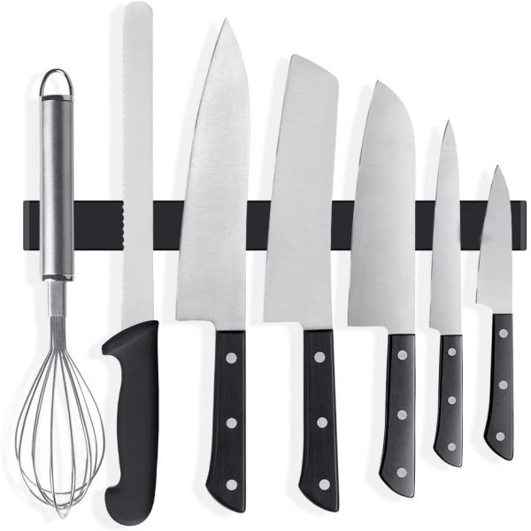 Quality 16 Inch Matte Black Silicone Knife Strip With Magnetic Pull Force Magnetic Knife Holder wholesale